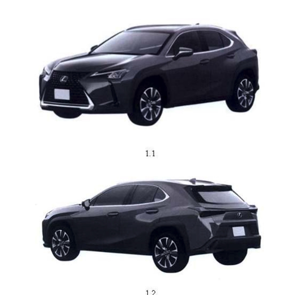 Hình ảnh mô tả mẫu Lexus UX theo dữ liệu của cục Sở hữu trí tuệ
